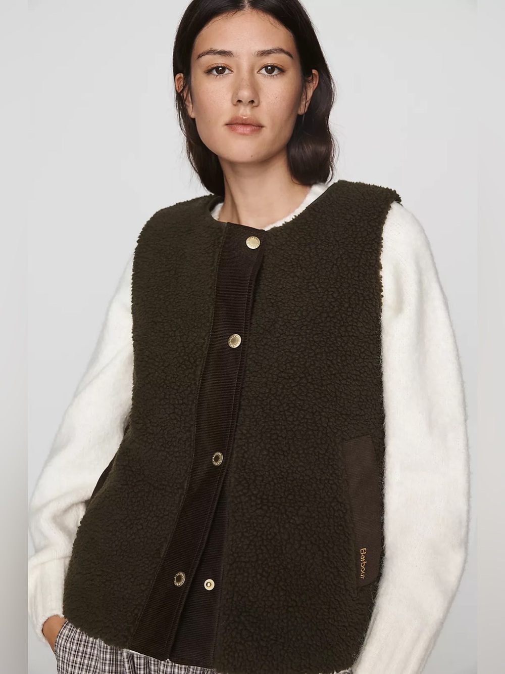 Barbour Dulsie Fleece Liner Vest Olive 4 $200